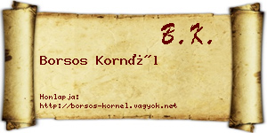 Borsos Kornél névjegykártya