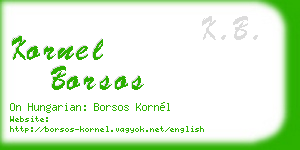 kornel borsos business card